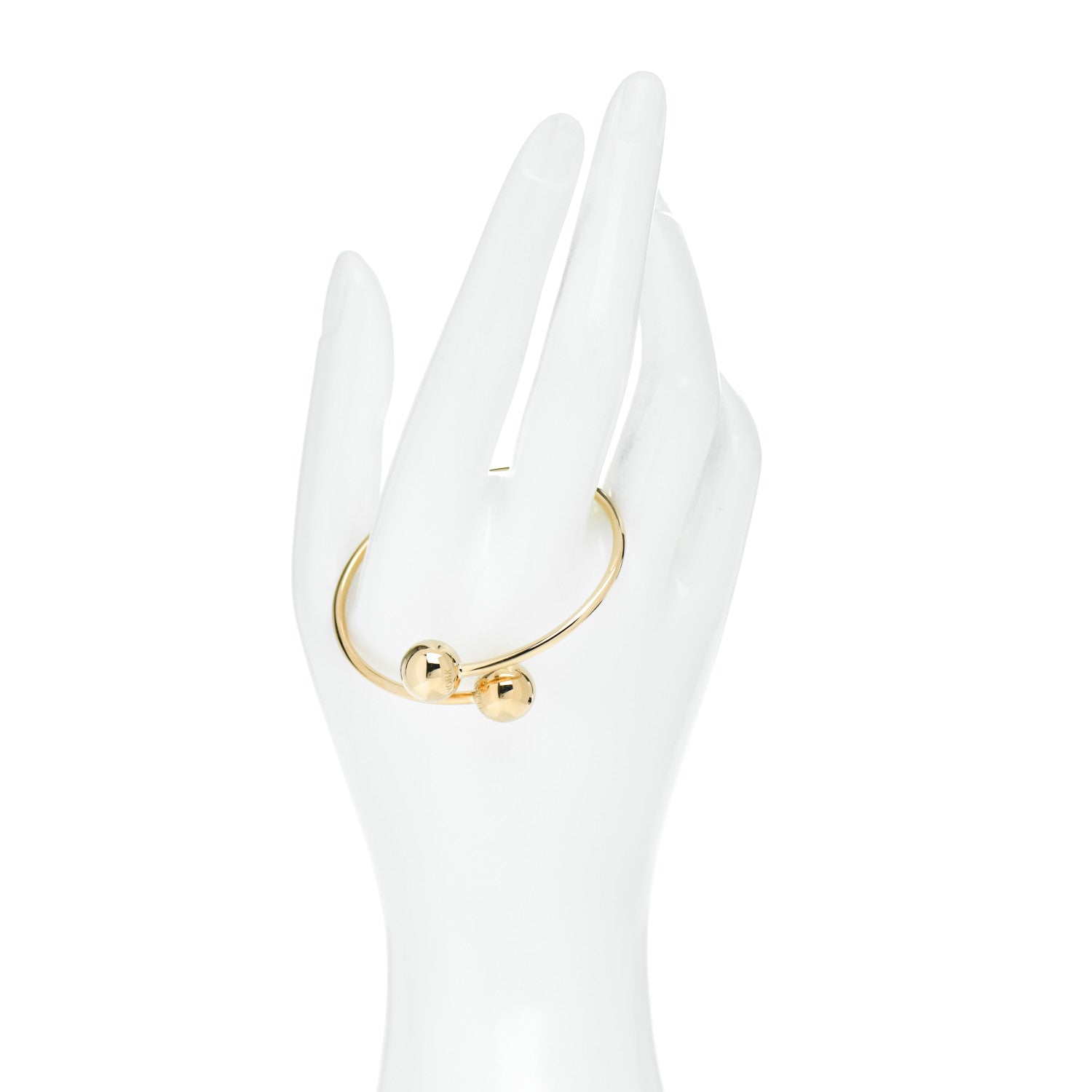 Tiffany 18K Yellow Gold 11mm HardWear Ball Bypass Bracelet 2 of 4