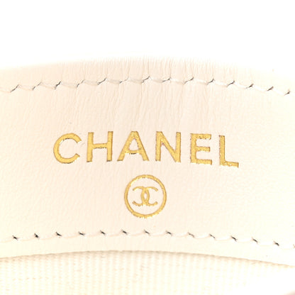 Chanel Caviar Quilted Crystal Card Holder White 6 of 9