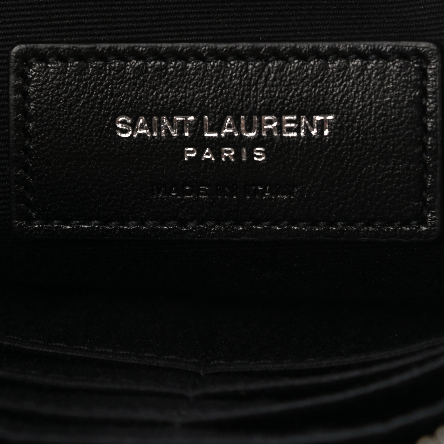 Saint Laurent Calfskin Crocodile Embossed Monogram Zip Pouch Black 8 of 14