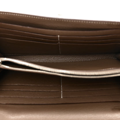 Hermes Chevre Mysore Kelly Longue Wallet Etoupe 5 of 10
