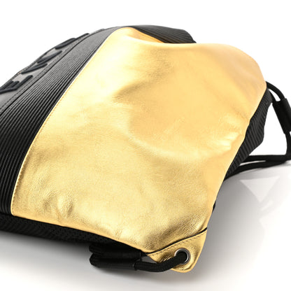 Givenchy Calfskin MC3 Drawstring Backpack Bag Black Gold 7 of 7