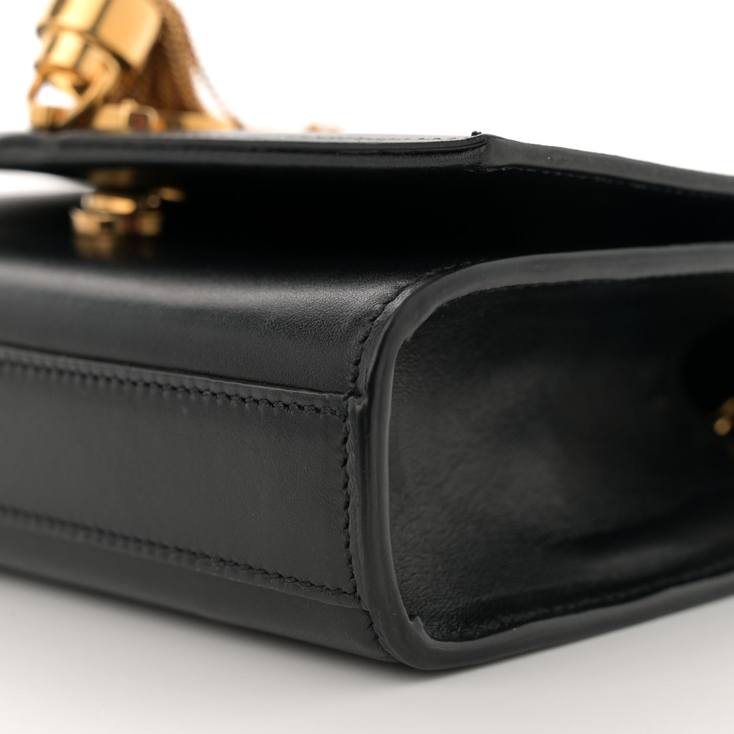 Calfskin Small Classic Monogram Kate Tassel Satchel Black