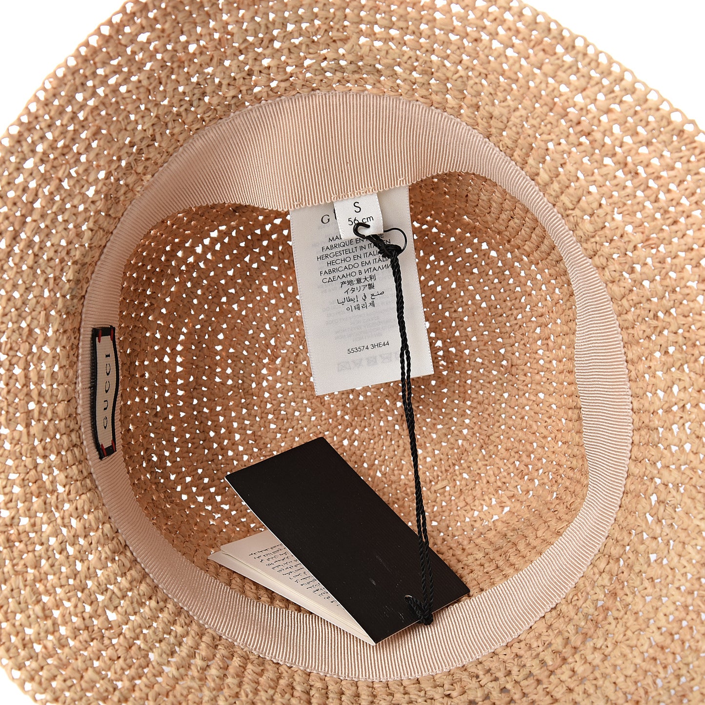 Raffia Double G Bucket Hat S Ivory