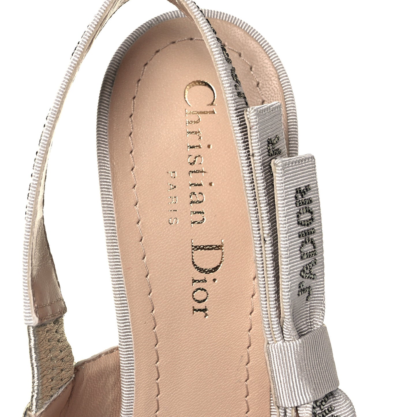 Laminated Calfskin Ribbon Crystal Woven J'Adior Slingback 65mm Pumps 37.5 Copper