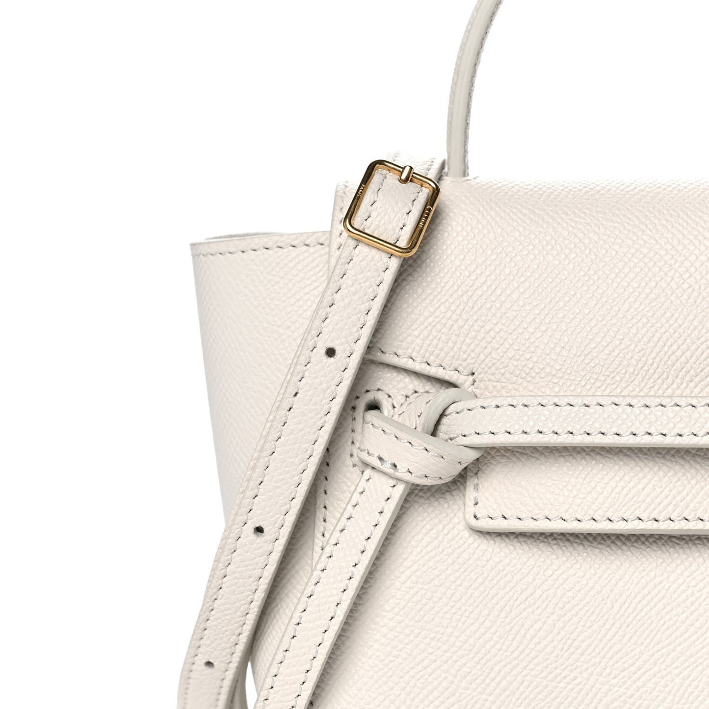Grained Calfskin Pico Belt Bag Rice