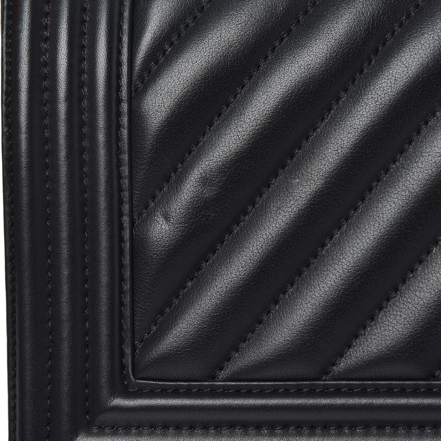 Chanel Lambskin Chevron Quilted Medium Boy Flap Black 12 of 16