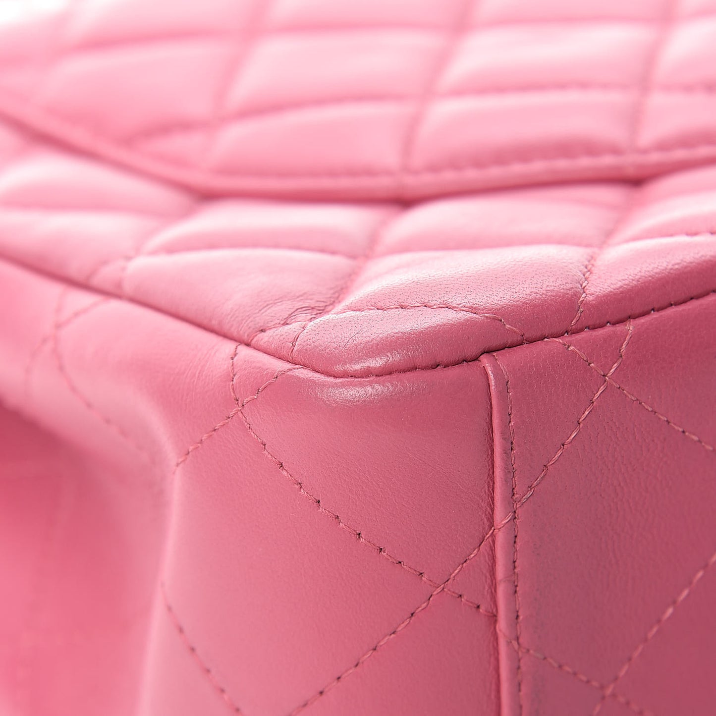 Lambskin Quilted Maxi Double Flap Dark Pink
