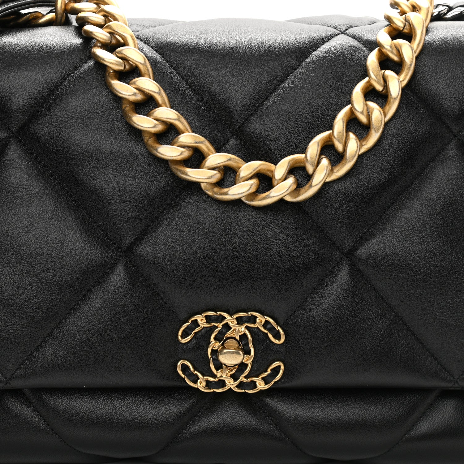 Chanel Lambskin Quilted Maxi Chanel 19 Flap Black 7 of 10