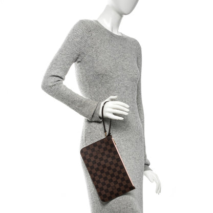 Louis Vuitton Damier Ebene Neverfull MM GM Pochette Rose Ballerine 2 of 8
