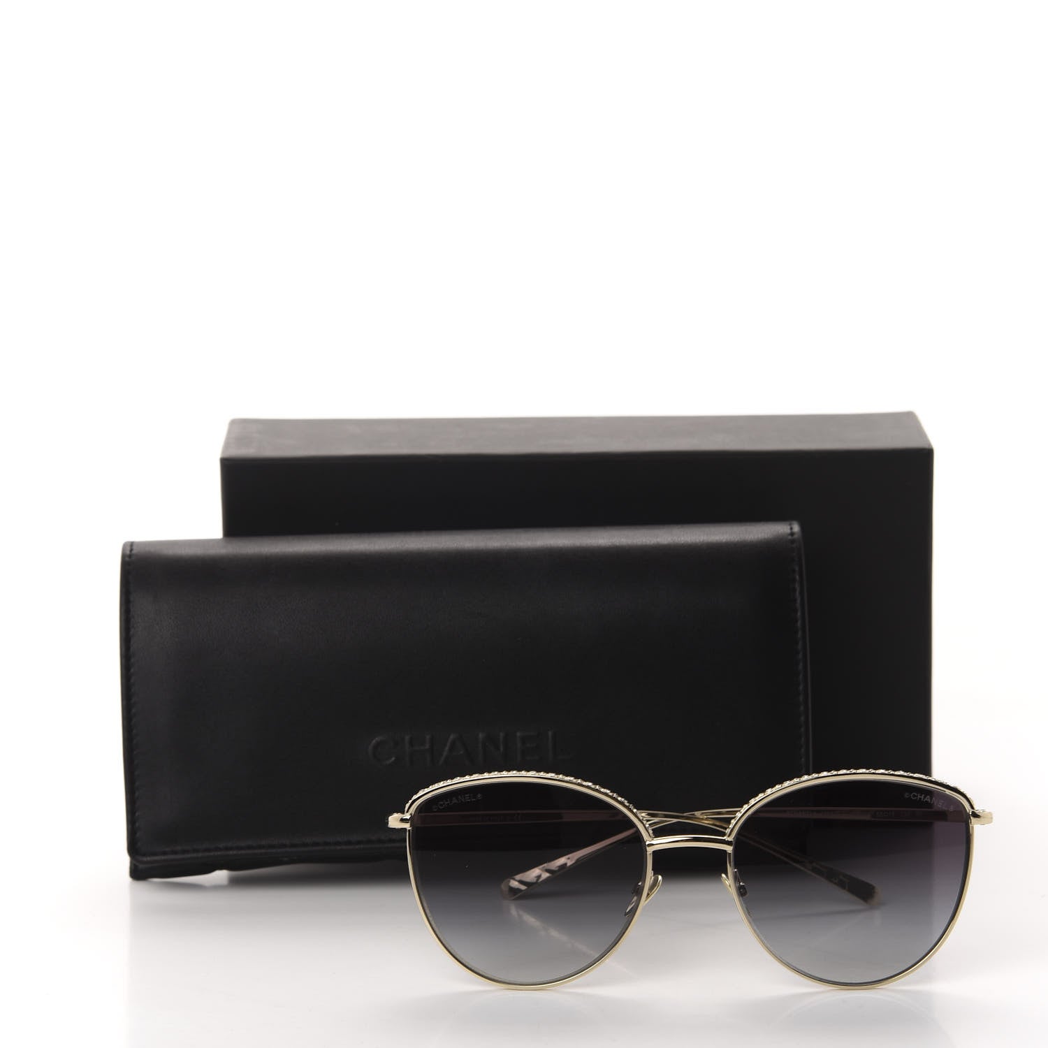 Chanel Metal Crystal Sunglasses 4258-B Gold 8 of 8