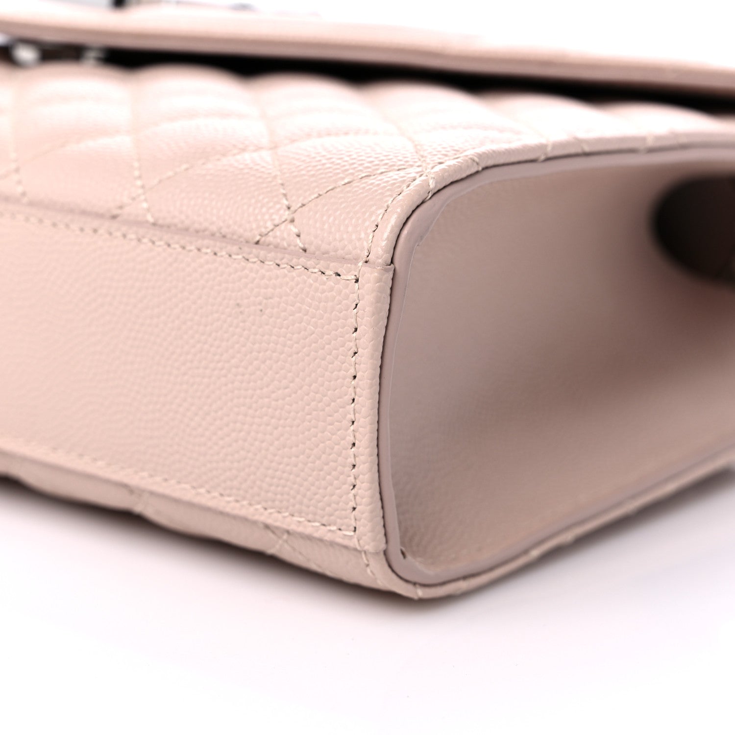 Saint Laurent Grain De Poudre Textured Mixed Matelasse Medium Triquilt Monogram Satchel Marble Pink 9 of 11