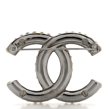 Chanel Metal CC Heart Brooch Gold Silver 3 of 4