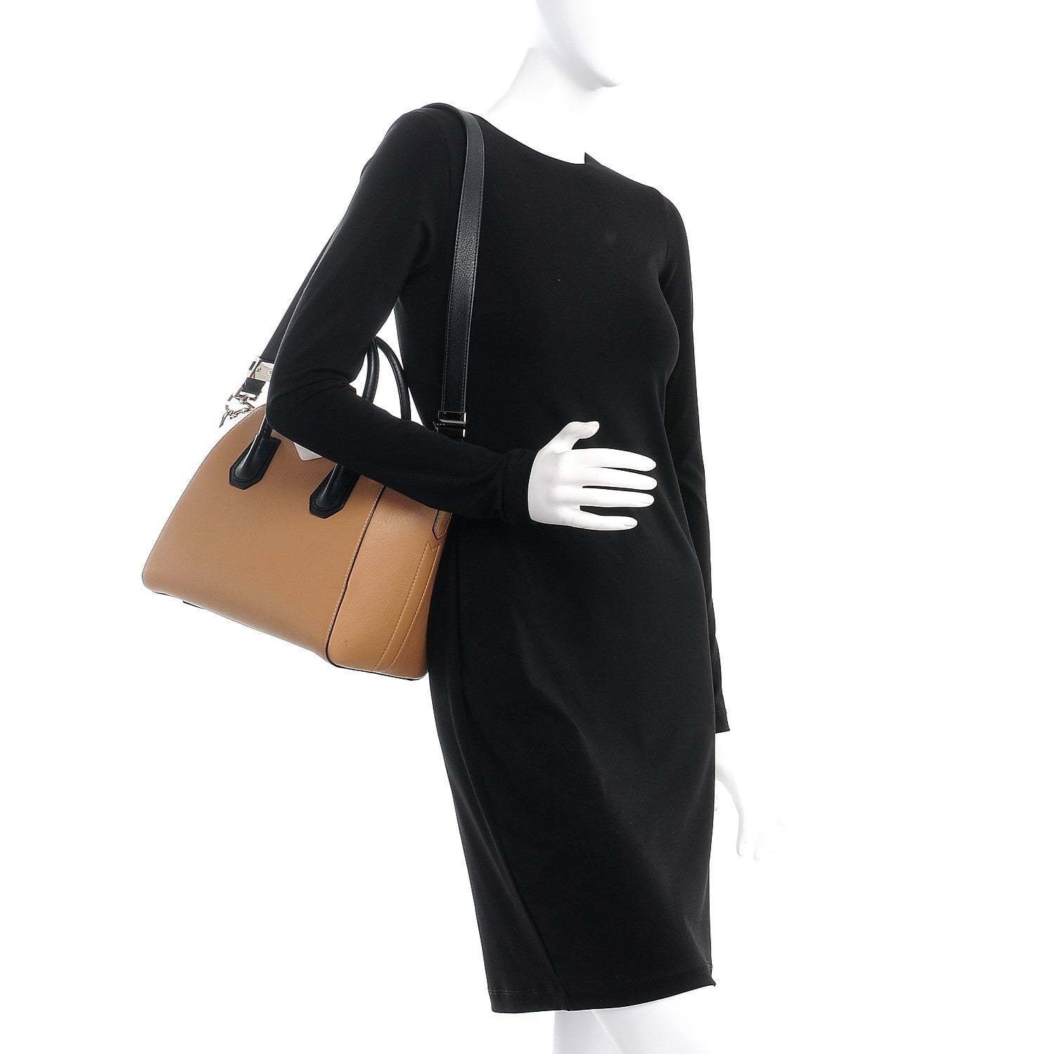 Givenchy Sugar Goatskin Small Tri-Color Antigona Beige Black Brown 2 of 12