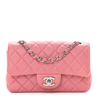 Chanel Lambskin Quilted Mini Rectangular Flap Pink 1 of 12