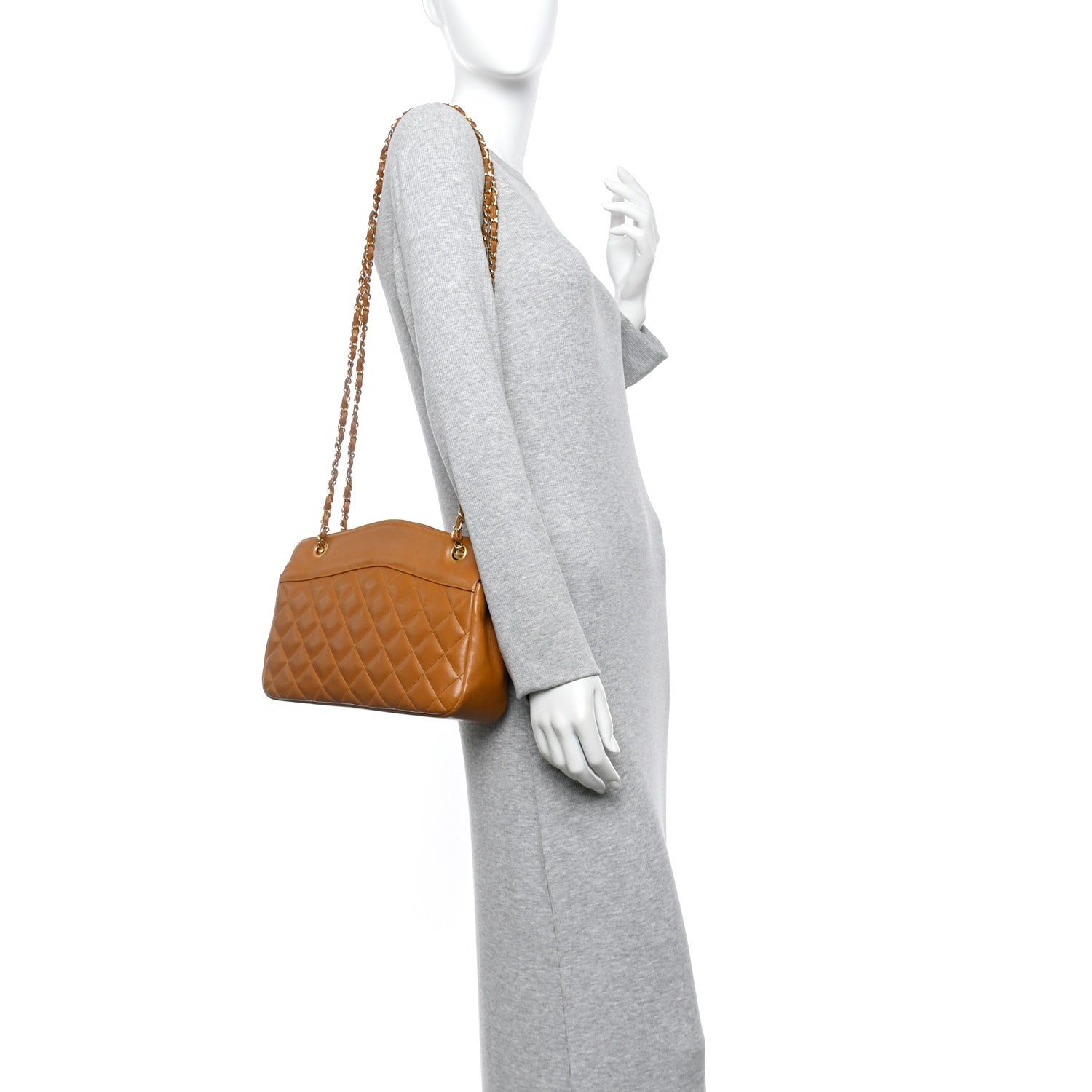 Chanel Lambskin Quilted Shoulder Bag Brown 2 of 17