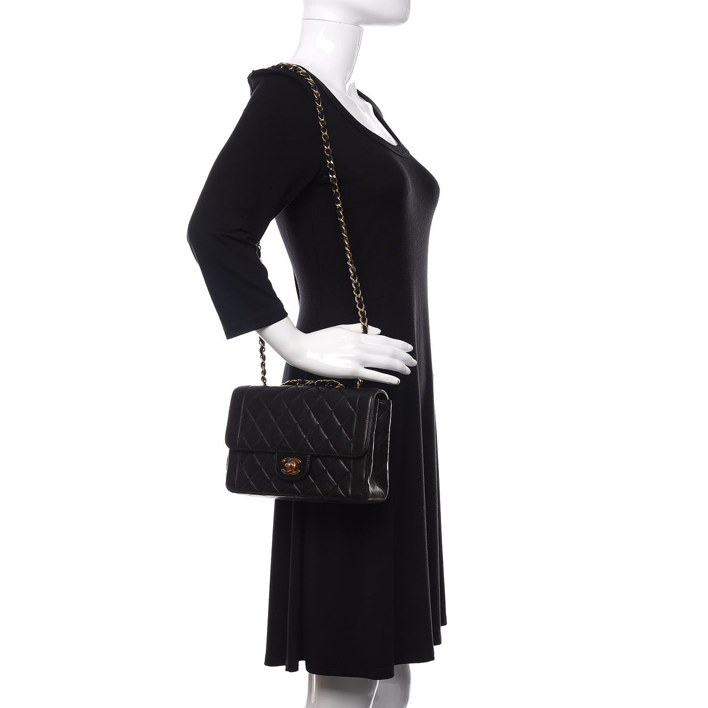 Lambskin Quilted Small Single Flap Bag Black