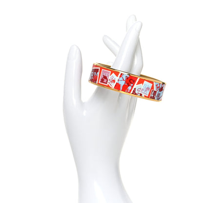 Hermes Enamel Printed De Passage a Paris Wide Bracelet 65 2 of 7