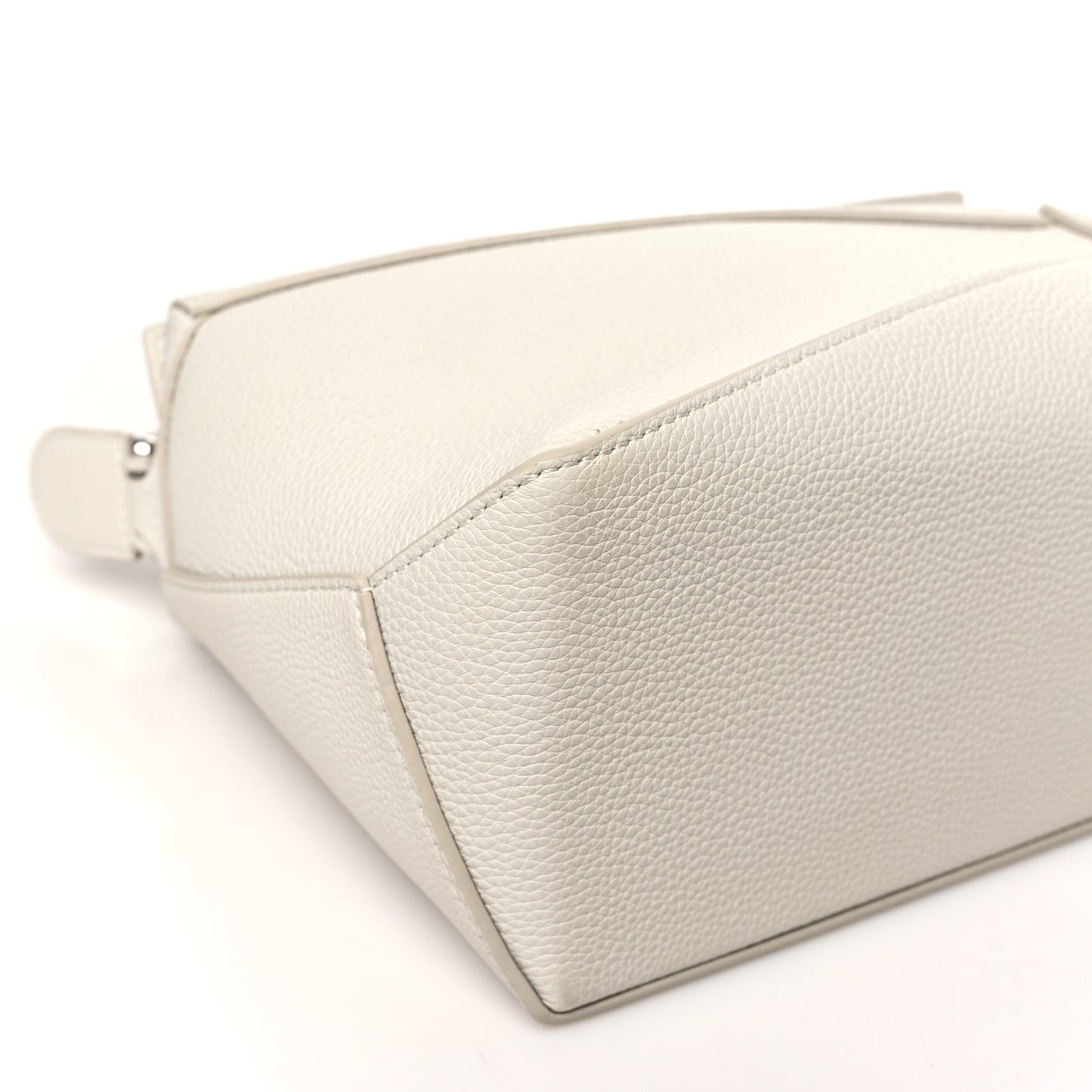 Soft Grained Calfskin Small Puzzle Edge Bag Soft White