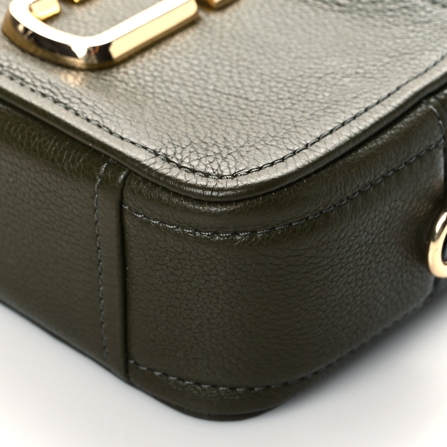 Calfskin Snapshot Camera Bag Olive Green