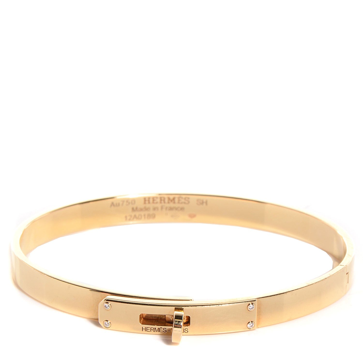 Hermes 18K Yellow Gold Kelly PM Bangle Small 1 of 4
