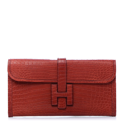 Hermes Matte Niloticus Crocodile Jige Elan 29 Rouge H 1 of 8
