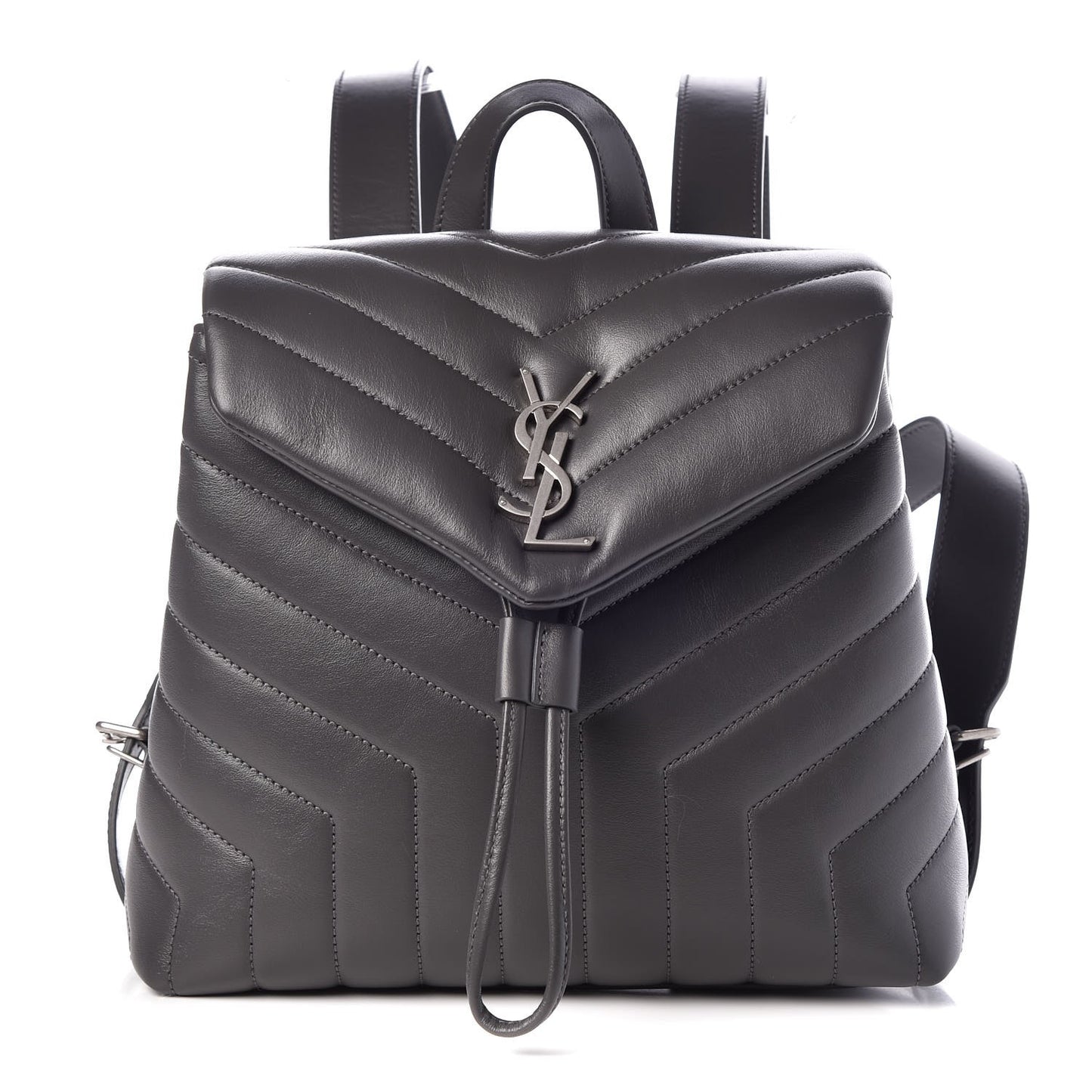 Calfskin Y Quilted Monogram Small Loulou Backpack Asphalt