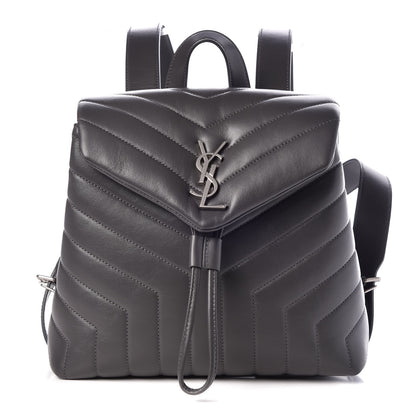 Saint Laurent Calfskin Y Quilted Monogram Small Loulou Backpack Asphalt 1 of 7