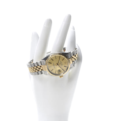 Rolex Stainless Steel 18K Yellow Gold 36mm Oyster Perpetual Datejust Watch Champagne 16013 2 of 6