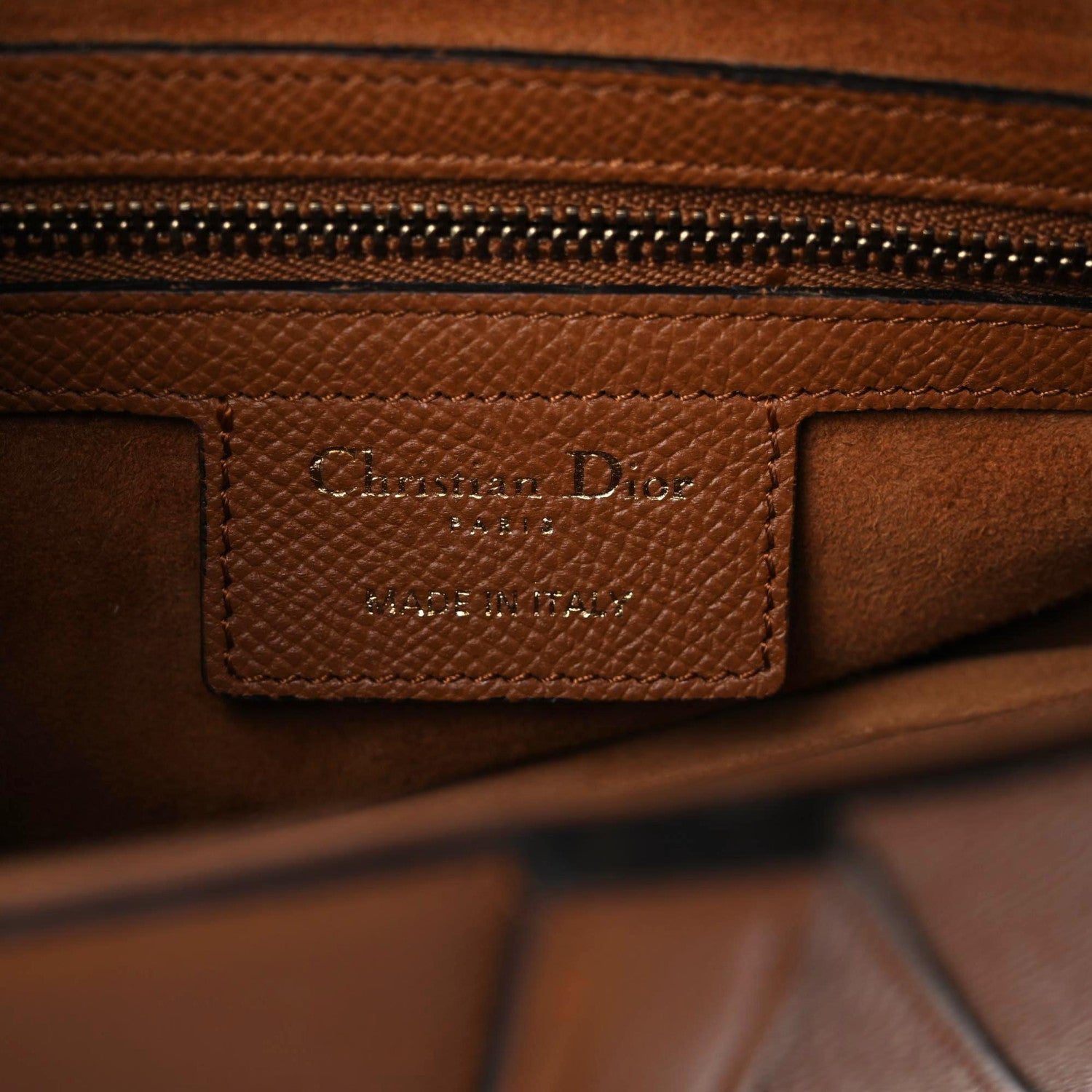 Christian Dior Grained Calfskin Saddle Bag Camello 10 of 11