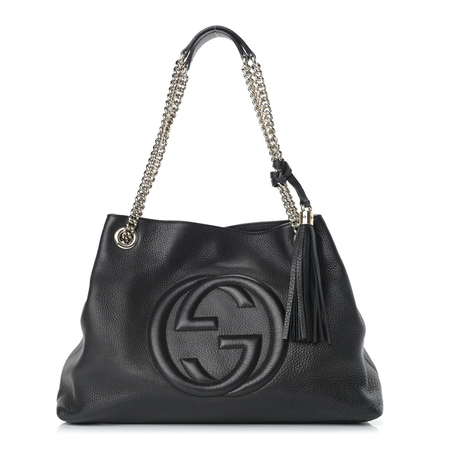 Gucci Pebbled Calfskin Medium Soho Chain Shoulder Bag Black 1 of 11