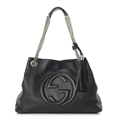 Gucci Pebbled Calfskin Medium Soho Chain Shoulder Bag Black 1 of 11