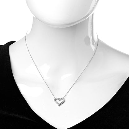 Tiffany Platinum Diamond Small Heart Pendant Necklace 2 of 8