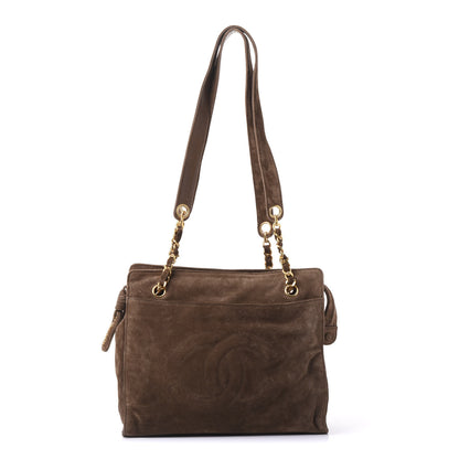 Chanel Suede CC Shoulder Bag in Brown 1 of 9