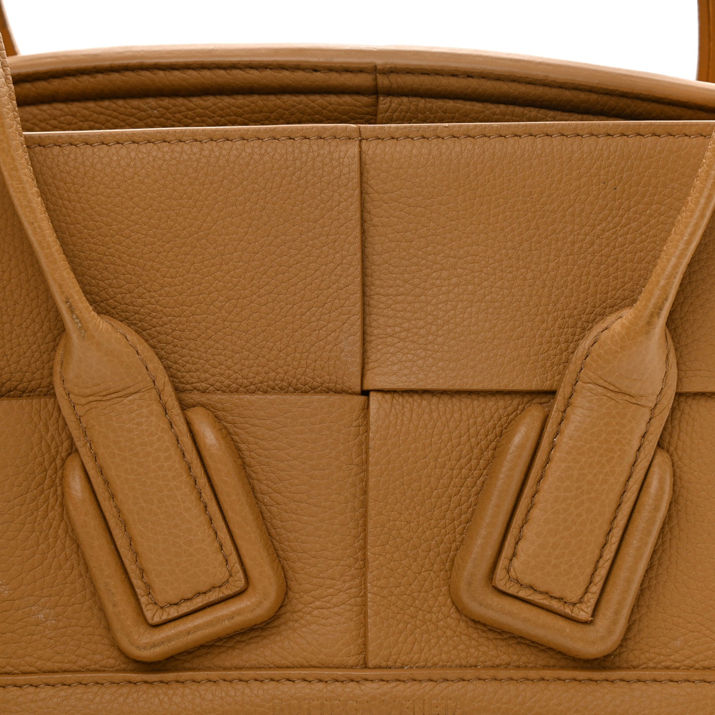 Grained Calfskin Maxi Intrecciato Mini Arco Caramel