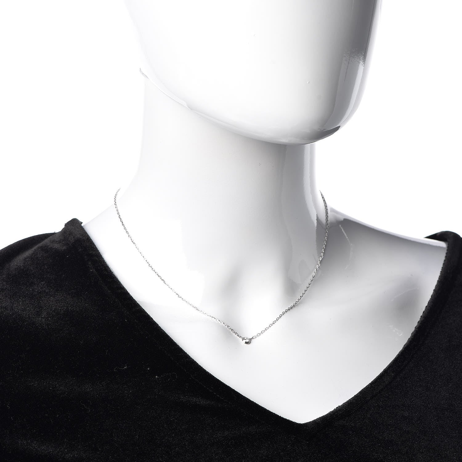 Cartier 18K White Gold Diamond SM D'Amour Pendant Necklace 2 of 6
