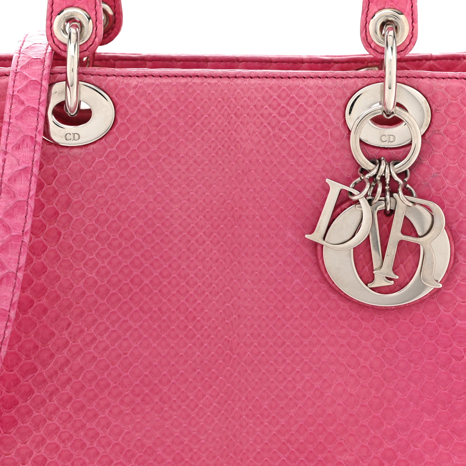 Christian Dior Snakeskin Medium Lady Dior Pink 1723707 – FASHIONPHILE