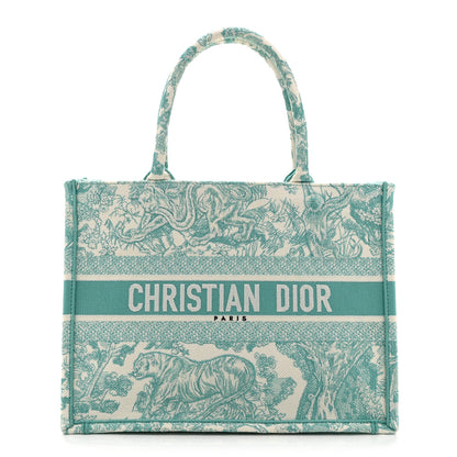 Christian Dior Canvas Embroidered Medium Dioriviera Toile De Jouy Book Tote Aquamarina 1 of 10