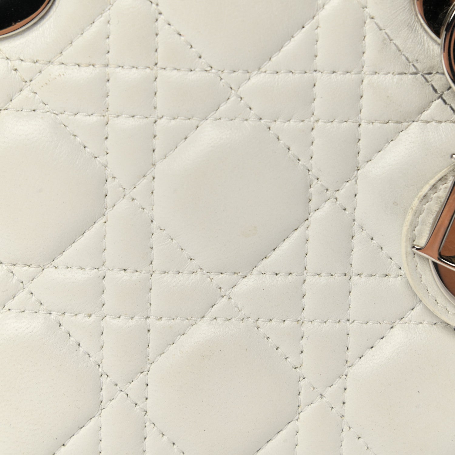 Christian Dior Lambskin Cannage Mini Lady Dior White 15 of 16