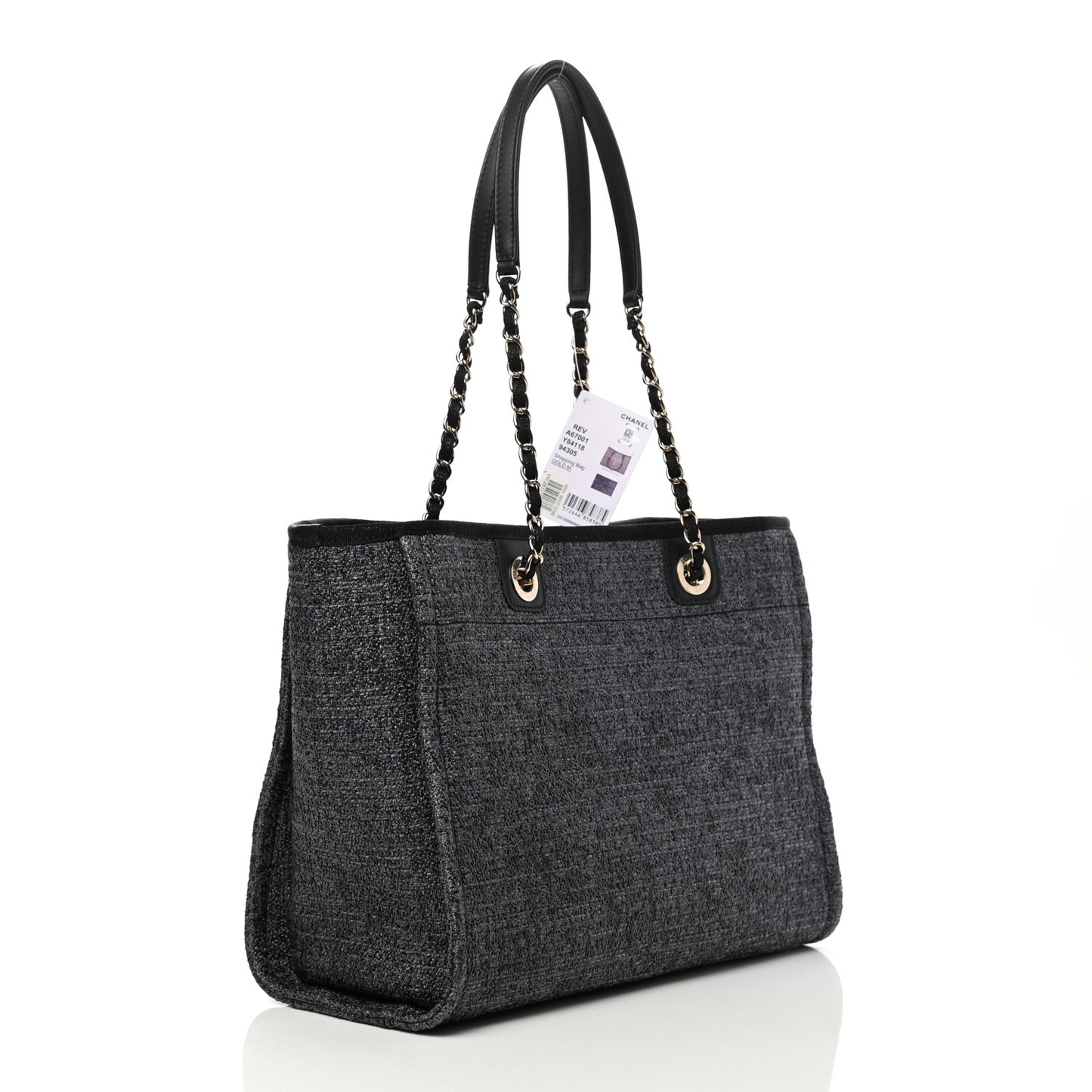 Lurex Boucle Small Deauville Tote Black