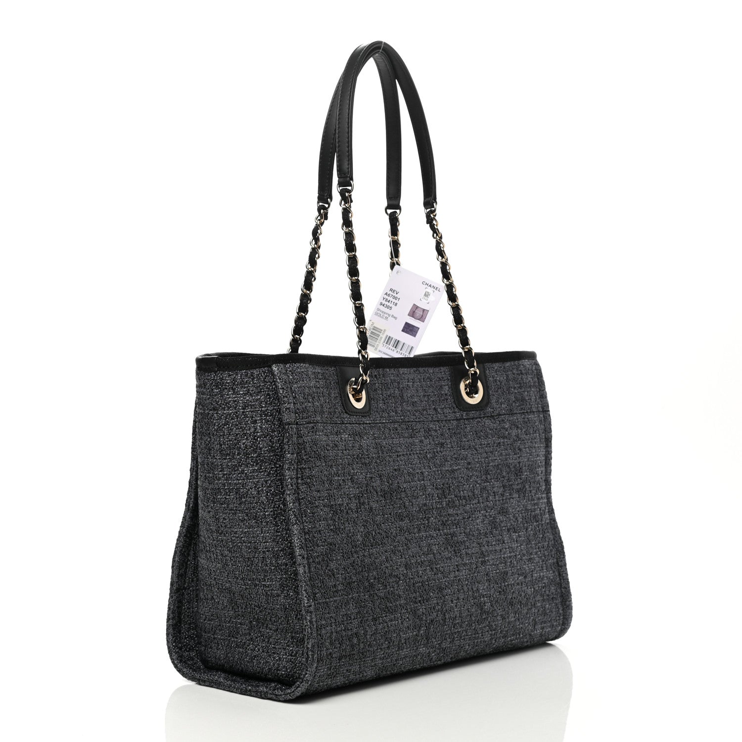 Chanel Lurex Boucle Small Deauville Tote Black 3 of 11