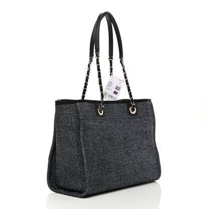 Chanel Lurex Boucle Small Deauville Tote Black 3 of 11