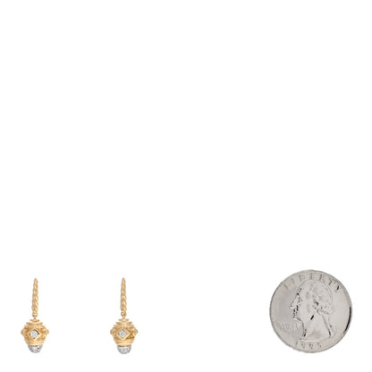 David Yurman 18K Yellow Gold Diamond Renaissance Drop Earrings 2 of 4