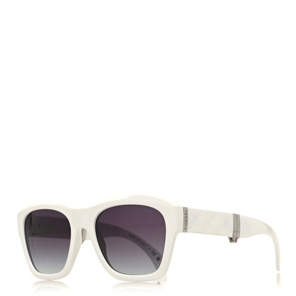 Chanel Acetate Metal Square Folding Sunglasses 6055-B White 1 of 8