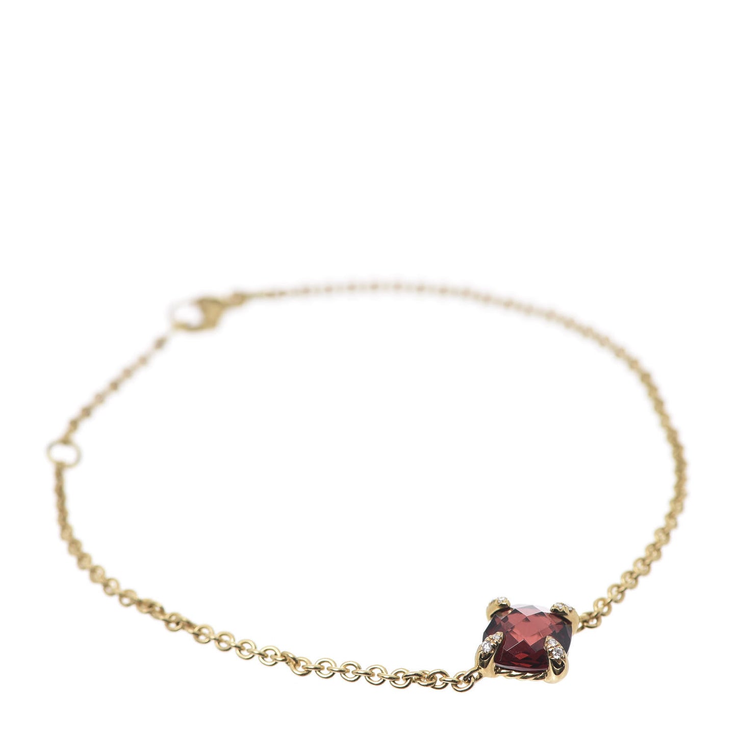 18K Yellow Gold Diamond Garnet Chatelaine Bracelet