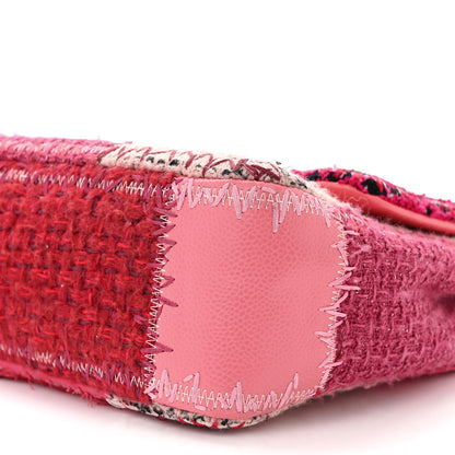Chanel Tweed Patchwork Jumbo Single Flap Pink 10 of 12