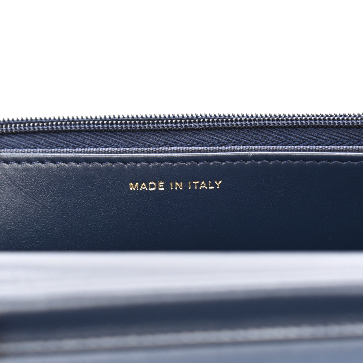 Denim Printed Wallet On Chain WOC Dark Blue