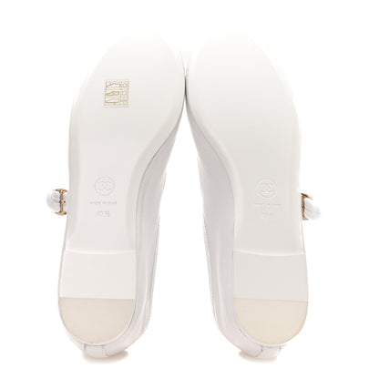 Chanel Lambskin Mary Jane Flats 40.5 White 6 of 9