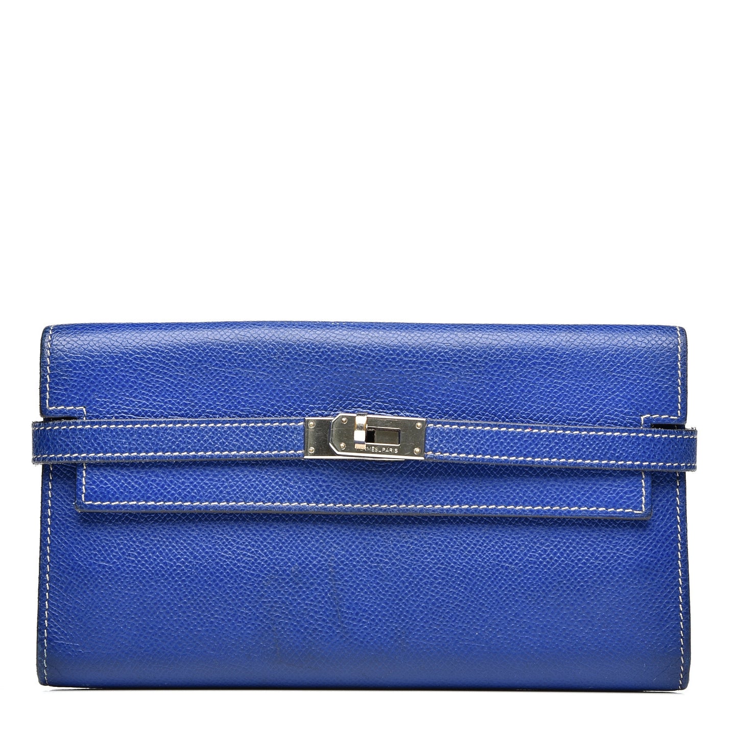 Epsom Kelly Longue Wallet Bleu Electrique Cobalt