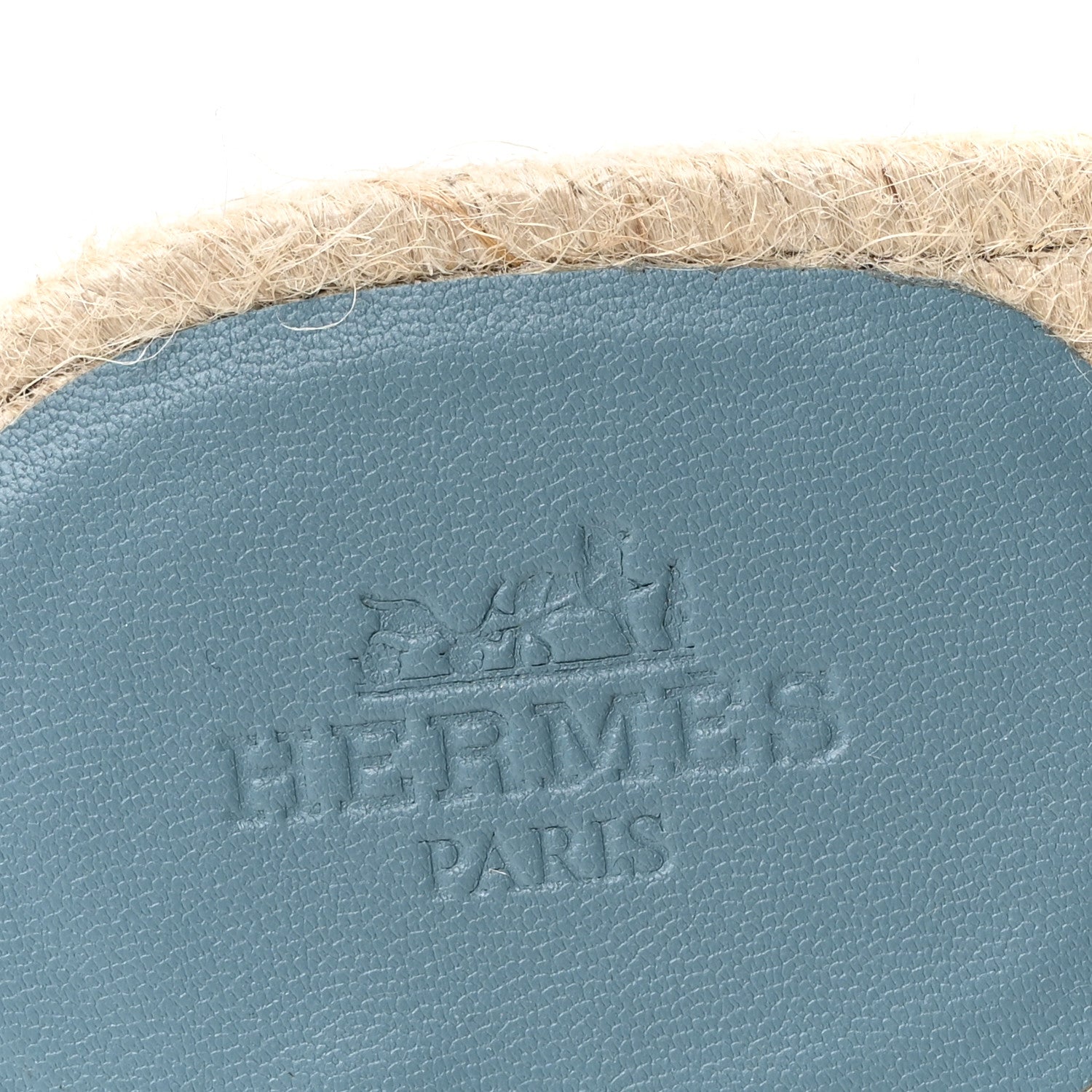 Hermes Suede Goatskin Famosa Espadrille Sandals 37 Bleu Citadin 8 of 9