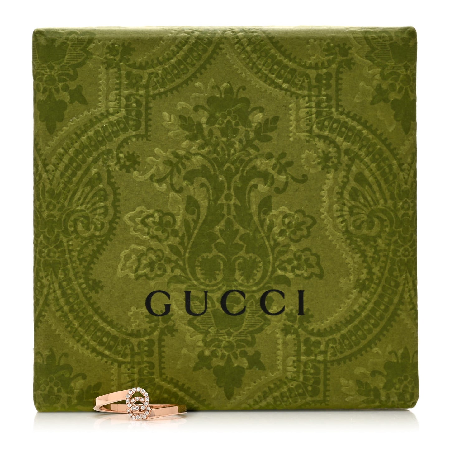 18K Rose Gold Diamond GG Running Ring 55 7.25